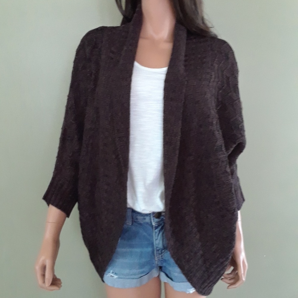 Brown Cocoon Cardigan Sweater